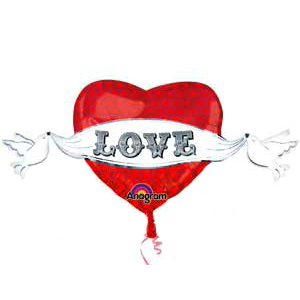 Шар 81 см Фигура Love Сердце с крыльями