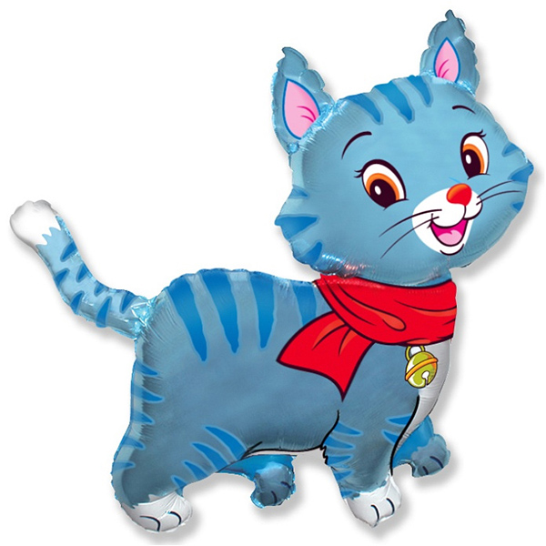 Шар 81 см Фигура Любимый котенок Синий