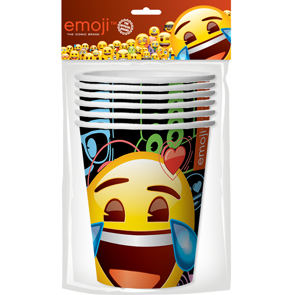 Стаканы 255 мл Смайл Emoji Черный 6 штук