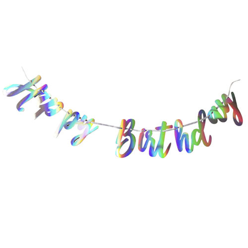 Праздничная гирлянда Happy birthday голография 200 см