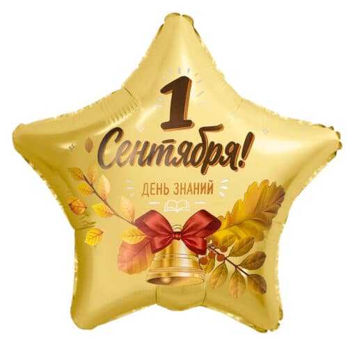 Шар 46 см Звезда 1 СЕНТЯБРЯ