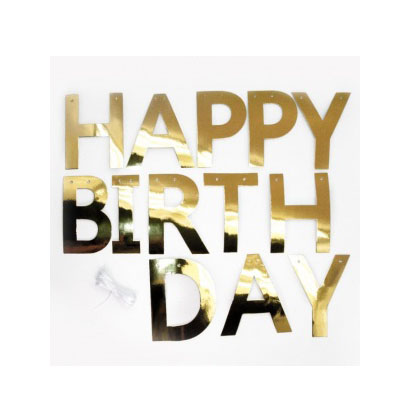 Гирлянда-буквы Happy Birthday Золото 250 см