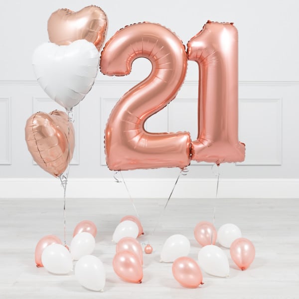 Комплект Розовое Золото и Белый на 21 год