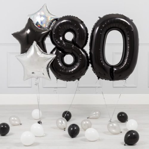 Комплект Черный и Серебро на 80 лет