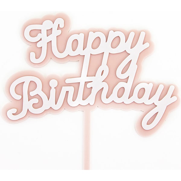 Топпер Happy Birthday Розовый 14 х 15 см