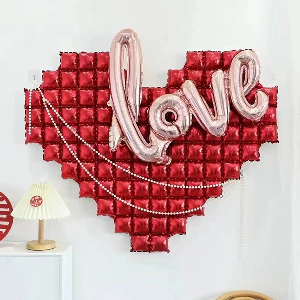 Комплект шаров Надпись Love Розовый 56 см и Сердце 140 см Красный