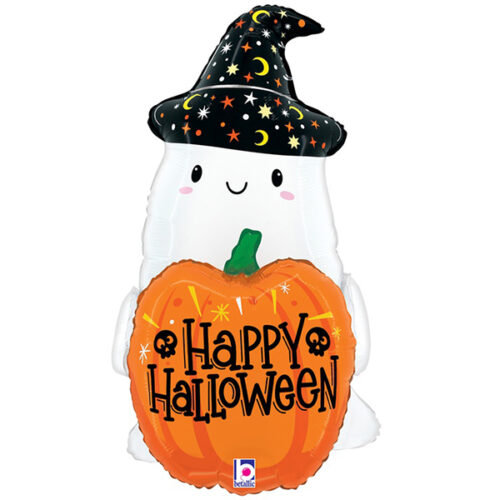 Шар 69 см Фигура HAPPY HELLOWEEN Привидение