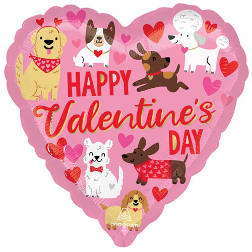 Шар 46 см Сердце HVD Собаки с сердцами