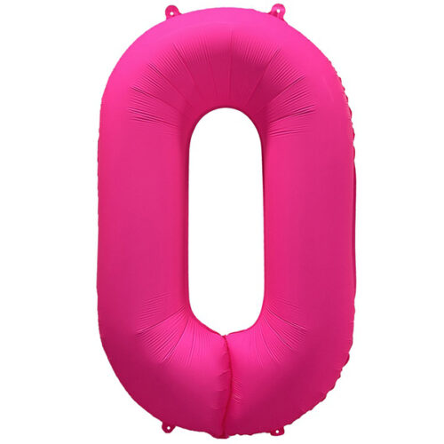 Шар 86 см ЦИФРА 0 Неон Pink Розовый