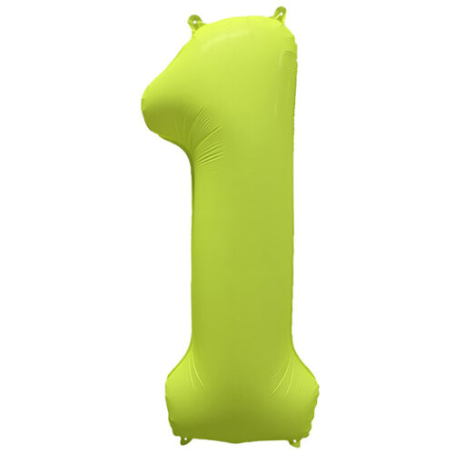 Шар 86 см ЦИФРА 1 Неон Yellow Желтый