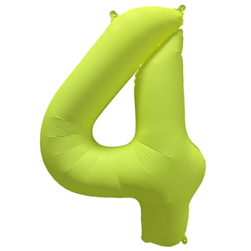 Шар 86 см ЦИФРА 4 Неон Yellow Желтый