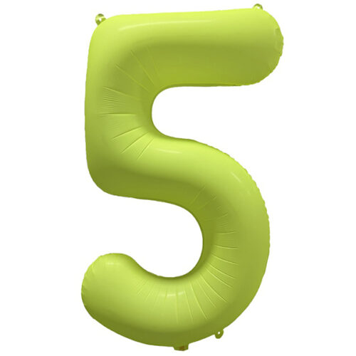 Шар 86 см ЦИФРА 5 Неон Yellow Желтый