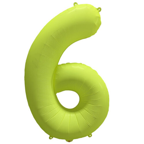 Шар 86 см ЦИФРА 6 Неон Yellow Желтый