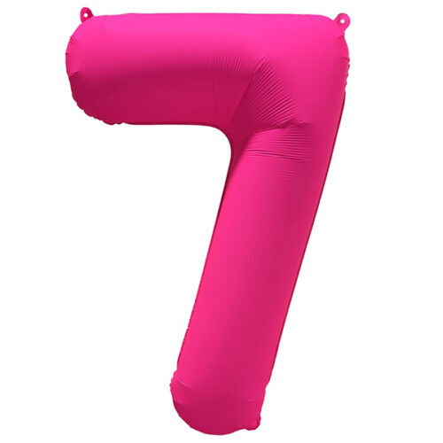 Шар 86 см ЦИФРА 7 Неон Pink Розовый