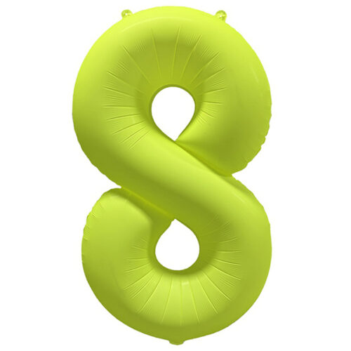 Шар 86 см ЦИФРА 8 Неон Yellow Желтый
