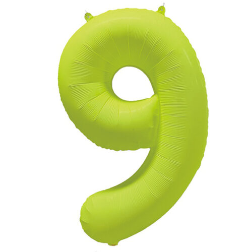 Шар 86 см ЦИФРА 9 Неон Yellow Желтый