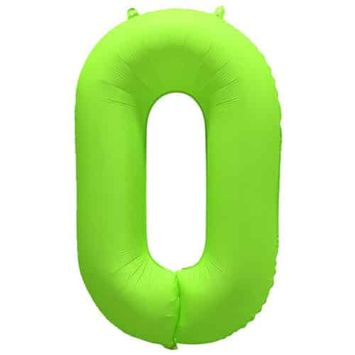 Шар 86 см ЦИФРА 0 Неон Green Зеленый