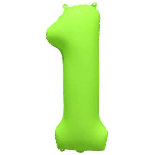 Шар 86 см ЦИФРА 1 Неон Green Зеленый
