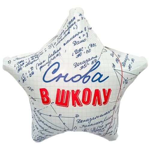 Шар 48 см Звезда Снова в Школу
