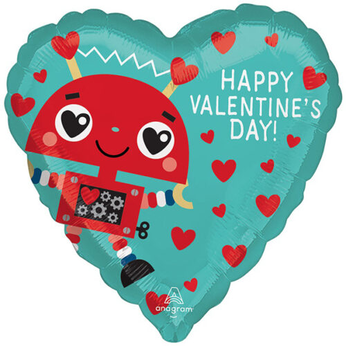 Шар 46 см Сердце HVD Робот влюбленный сердца