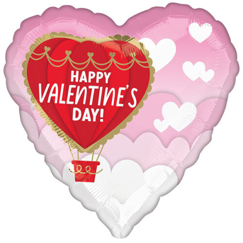 Шар 46 см Сердце HVD Шар - сердце в облаках розовый