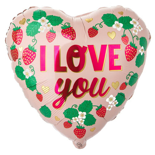 Шар 46 см Сердце ILY Клубника