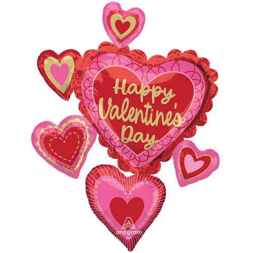 Шар 86 см Фигура HVD Сердца ажурные